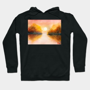 Autumn Sunset over lake Hoodie